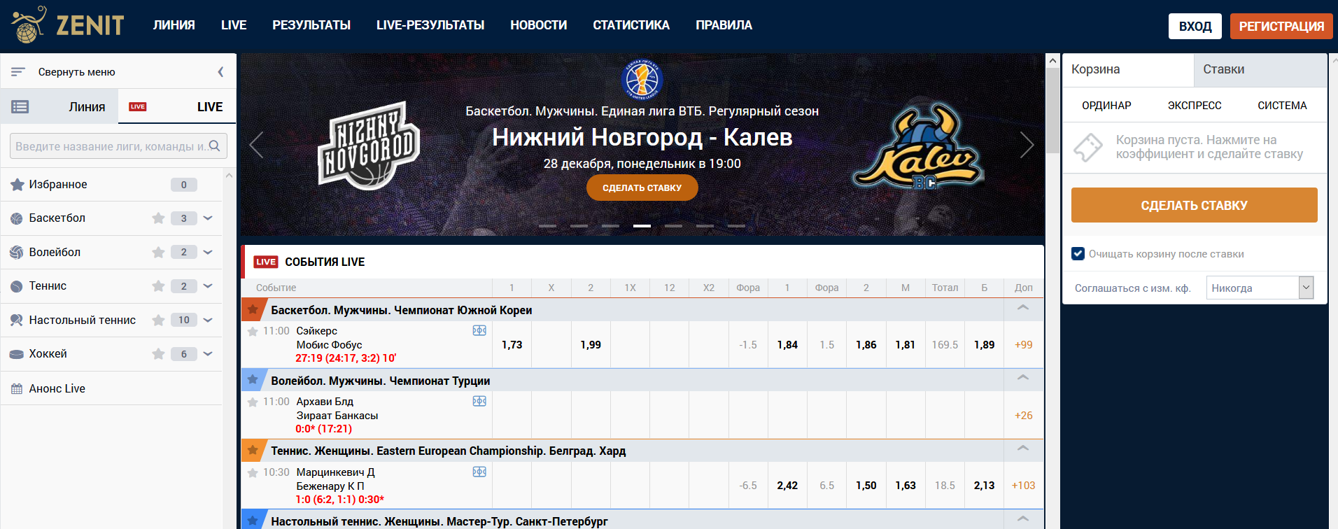 бк зенит бет